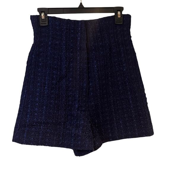 NEW Anine Bing Navy Blue Tweed High Rise Shorts Sz XS - Picture 1 of 7